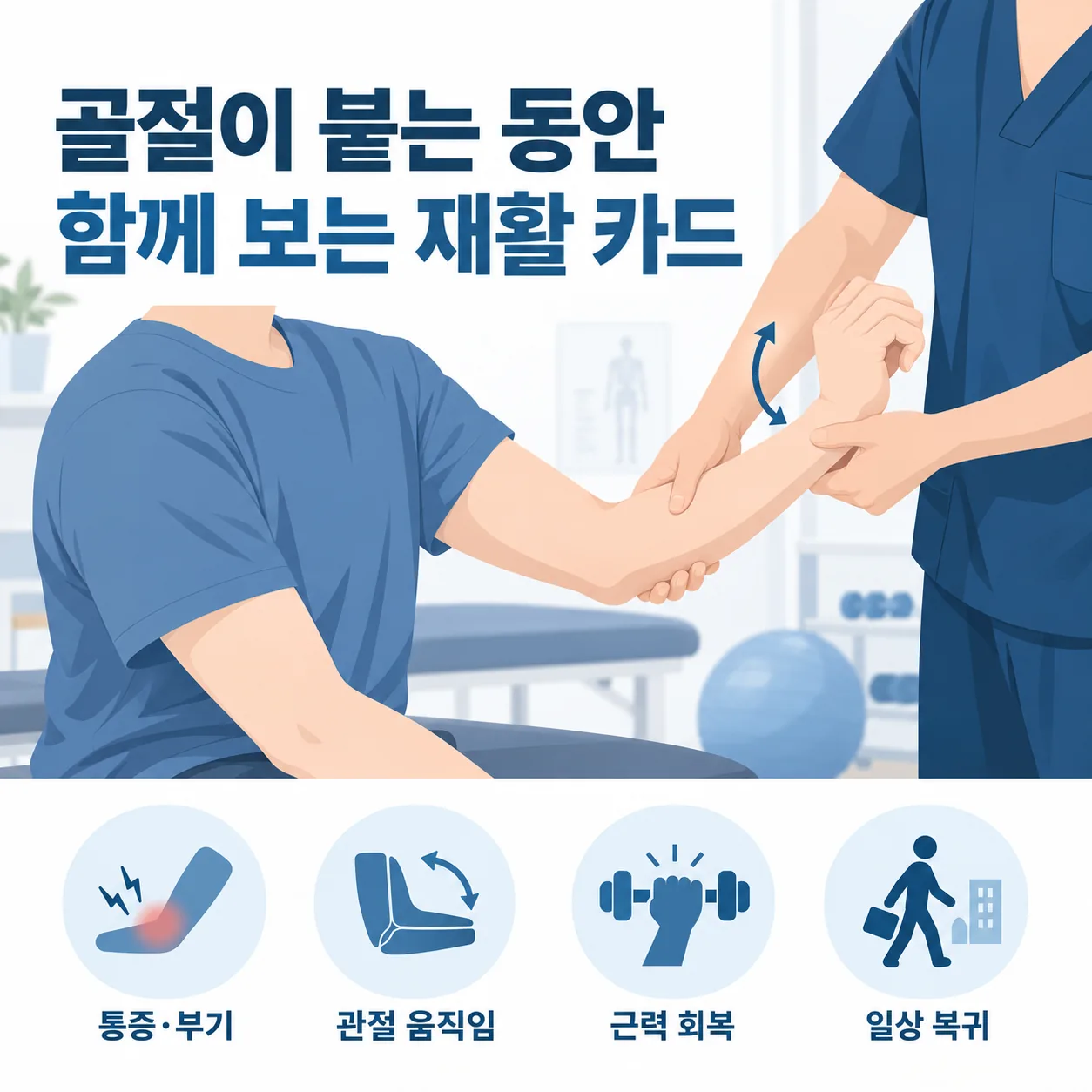 골절 회복 기간 한방병원 재활 진료 장면